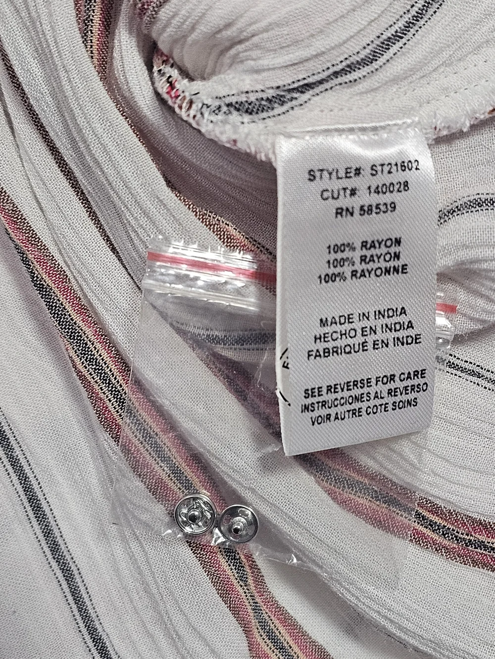 Kut from the Kloth White Sleeveless Faux  Wrap Tank with Stripes XXL
